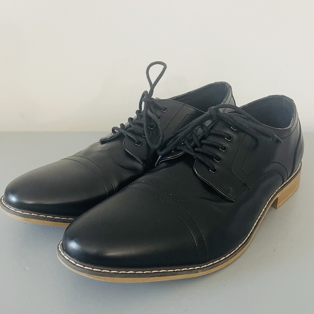 RJ Colt Ppaul Shoes Mens 13W Black Cap Toe Oxford Derby Dress Ppaul